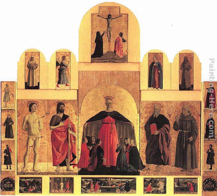 Polyptych of the Misericordia painting - Piero della Francesca Polyptych of the Misericordia art painting